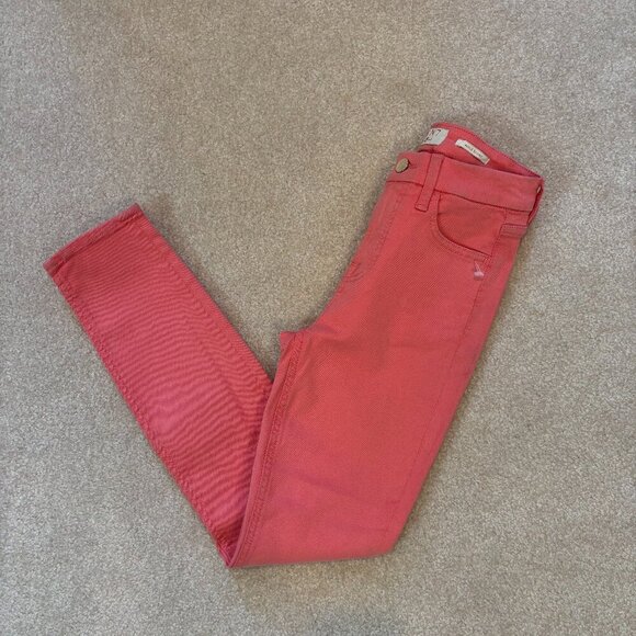 Jen 7 by 7 for all Mankind Ankle Skinny Jeans in Coral Pink - Size 0 - NWOT - Picture 1 of 15